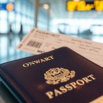 Passport with an onward ticket and boarding pass