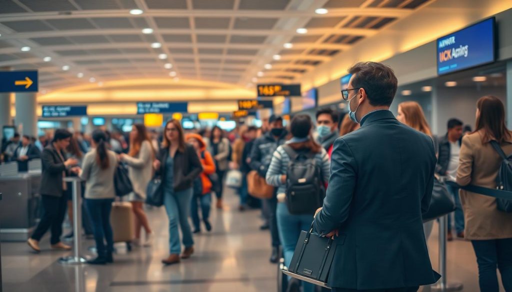 enregistrement à l'aéroport