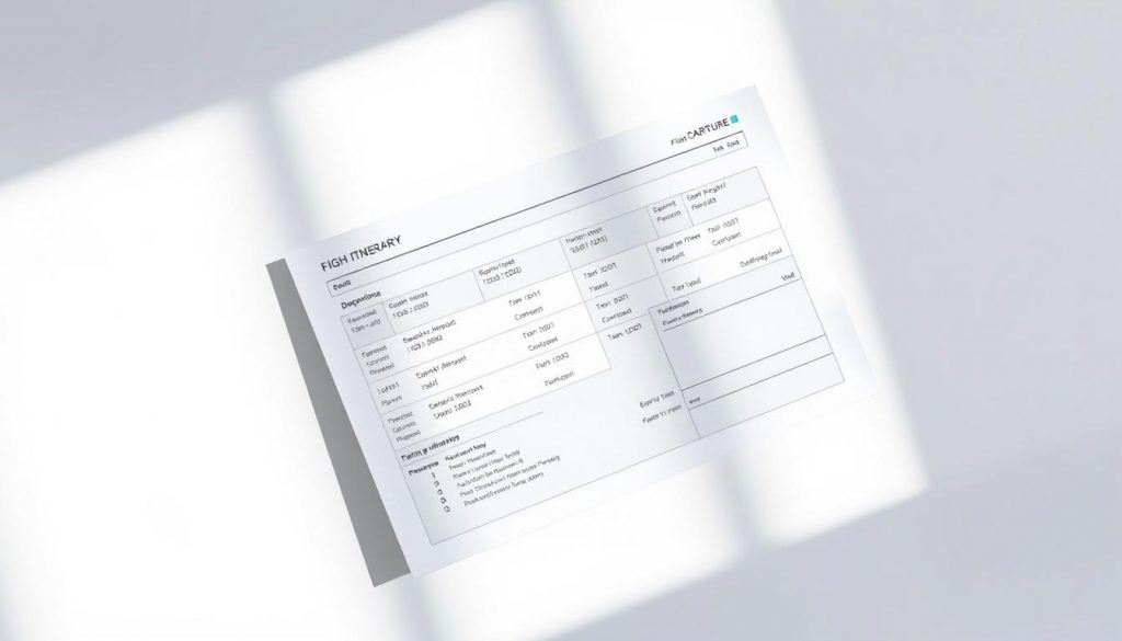 flight itinerary example