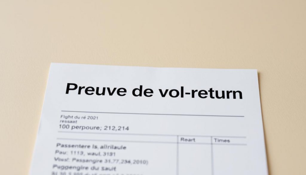 preuve de vol retour