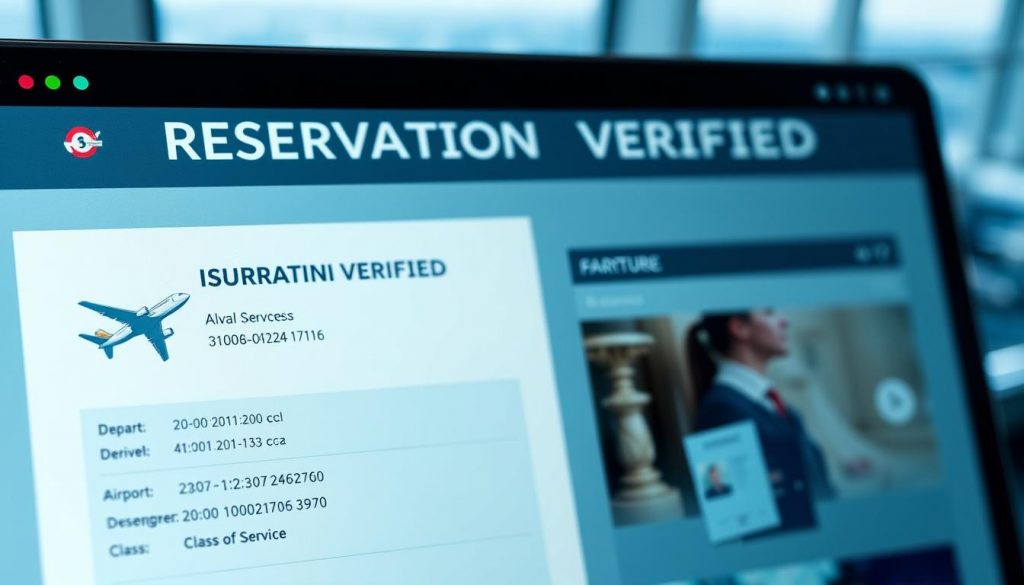 réservation de vol vérifiée