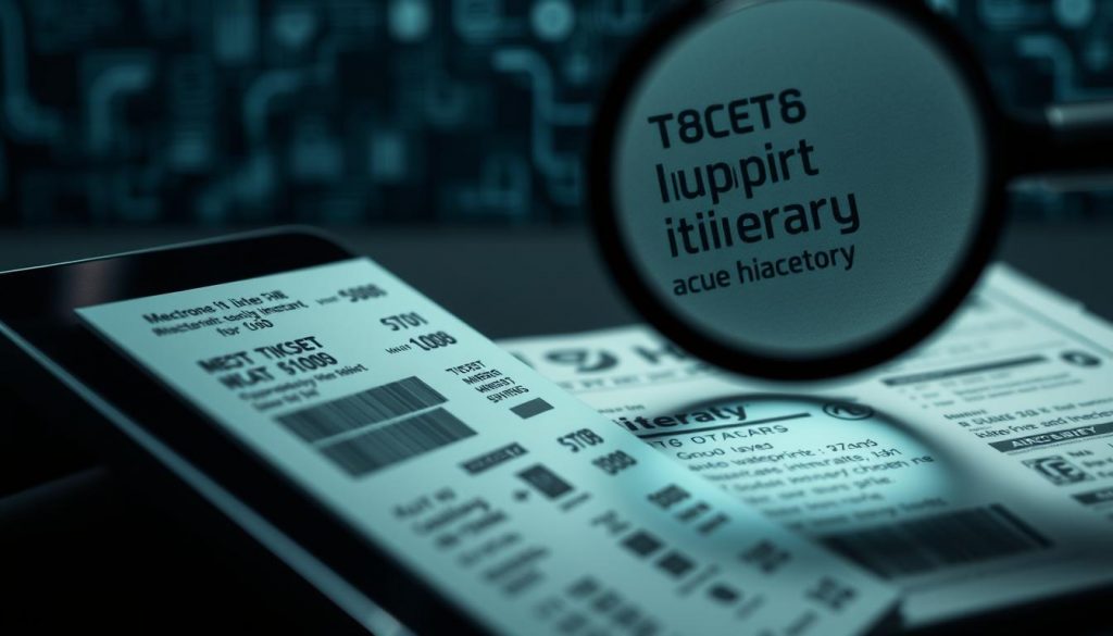 diferenças de segurança entre bilhetes eletrônicos e itinerários impressos